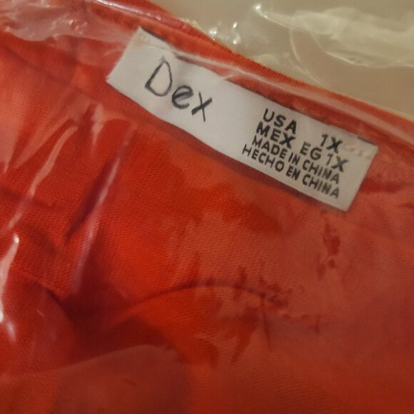 NWT Brand New Women's Plus Size DEX Babydoll Ruffled Tank Firey Red 1X - Picture 5 of 7